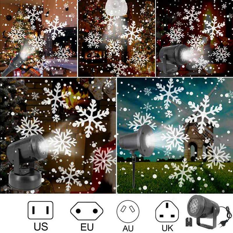❄️✨ Snowflake Projector Light – Magische Weihnachtsbeleuchtung für Haus & Garten
